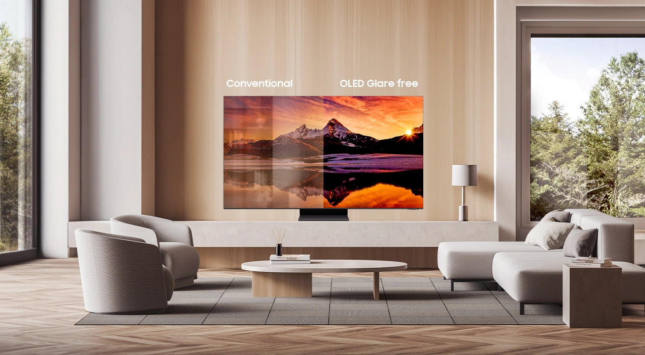 Teaser der neuen OLED Glare free-Technologie (Quelle: Samsung)