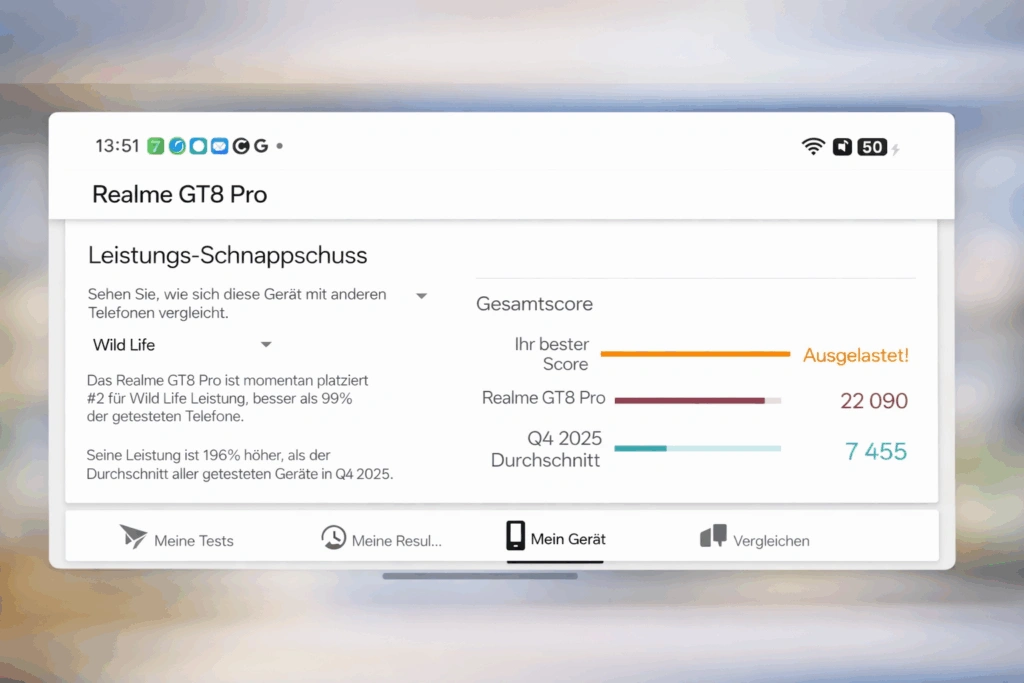 „Realme GT 8 Pro“: Benchmark-Ergebnis im 3DMark Wild Life