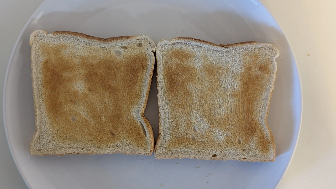 Ergbenis der Röstung der Toastscheiben in der Draufsicht (Foto: Testsieger.de)