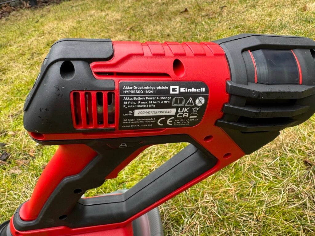 Nahansicht des Gehäuses des Einhell Hypresso 18/24-1 Li-Solo