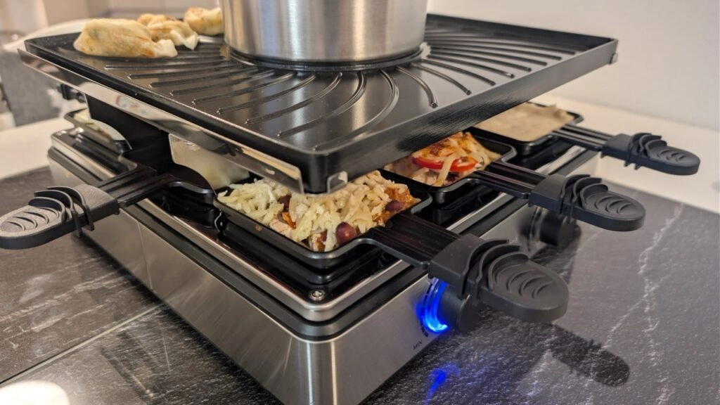 Princess 162670 Raclette und Fondue: Raclettepfännchen unter der Grillplatte