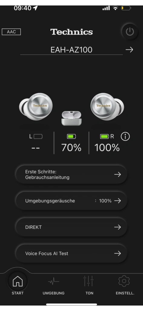 Screenshot der Startseite der Technics-App (Foto: Testsieger.de)