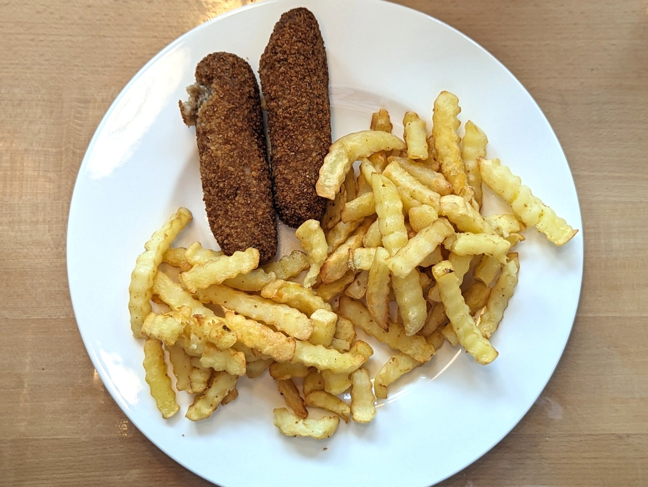 Draufsicht der Frittierergebnisse im Air-Fry-Modus