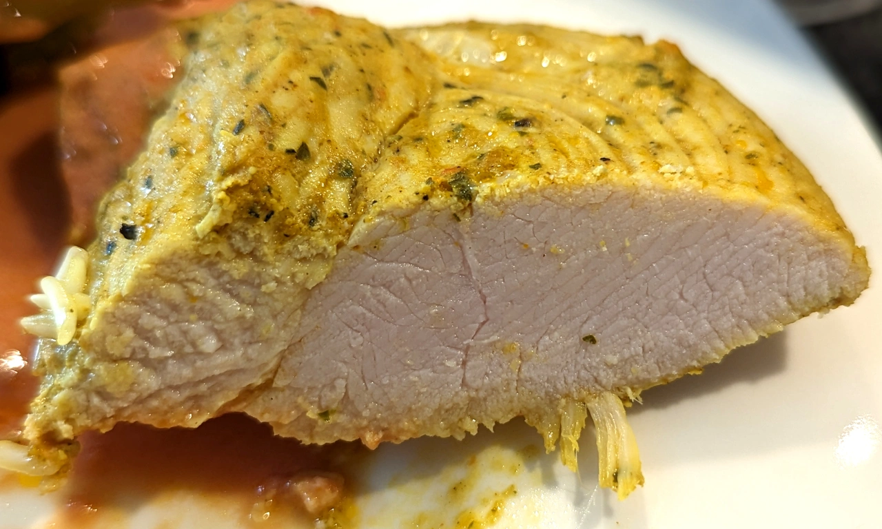 Querschnitt des Garzustandes des getesteten Putensteaks
