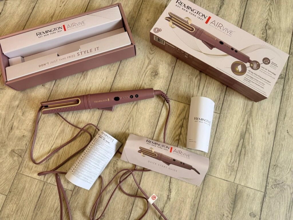 Remington AIRvive CI8930: Lieferumfang mit Verpackung, Lockenstab und Quick-Start-Guide