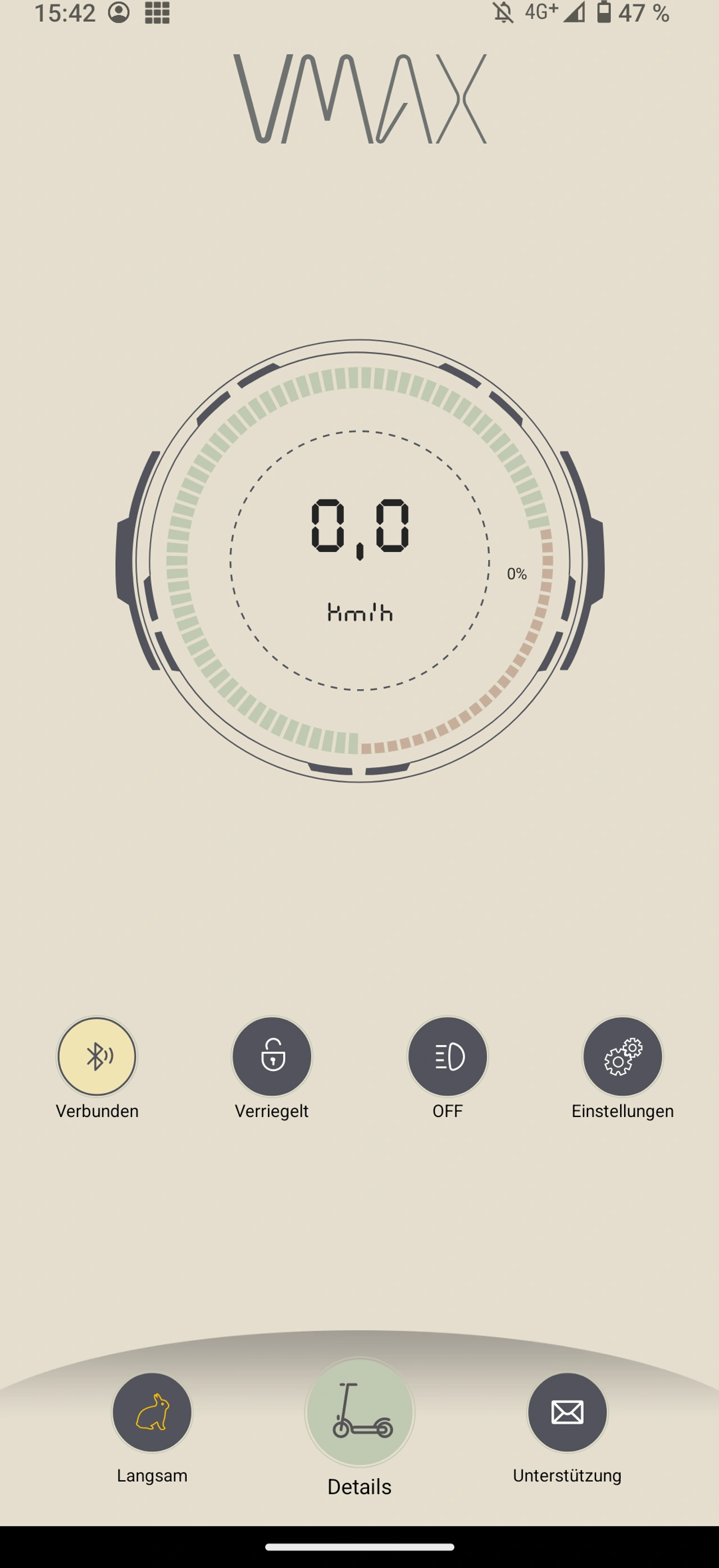 Screenshot der Hauptoberfläche der VMAX-App (Foto: Testsieger.de)