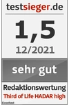 Testsiegel Third of Life Nackenstützkissen HADAR high
