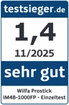 Testsiegel Wilfa Prostick