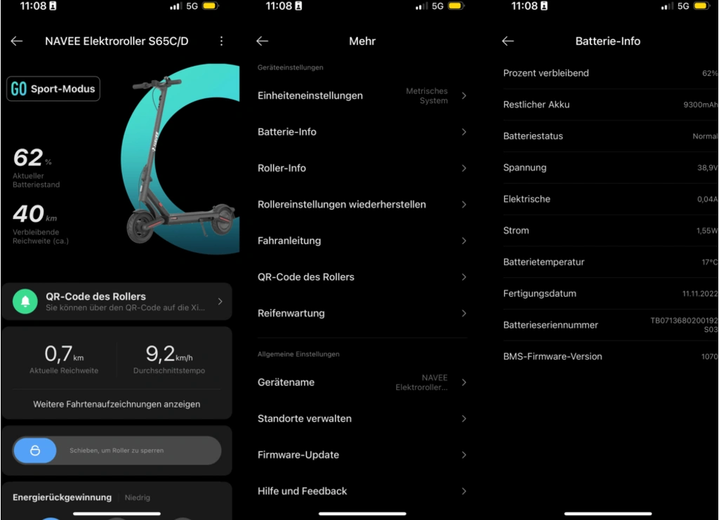 Screenshots, die einen Überblick über die verschiedenen Einstellungen in der App geben (Foto: Testsieger.de)