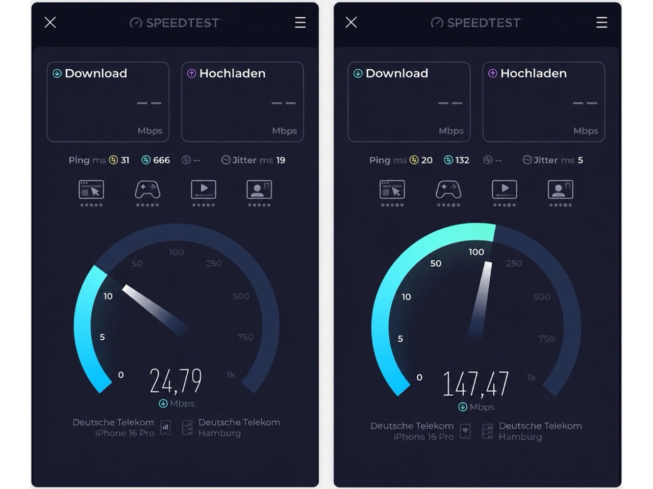 devolo WiFi 7 Mesh BE6500 3-Pack: Speedtest-Vergleich vor und nach Einrichtung
