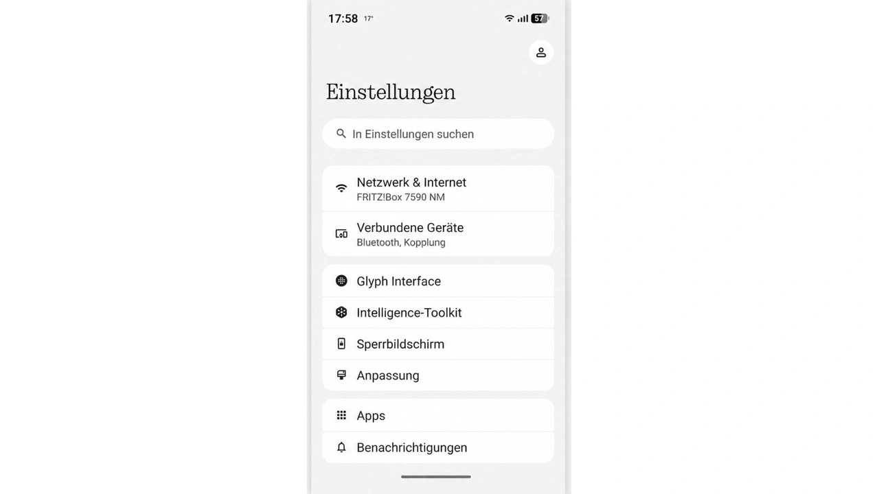 Nothing Phone (4a) Pro: App-Übersicht auf dem Startbildschirm