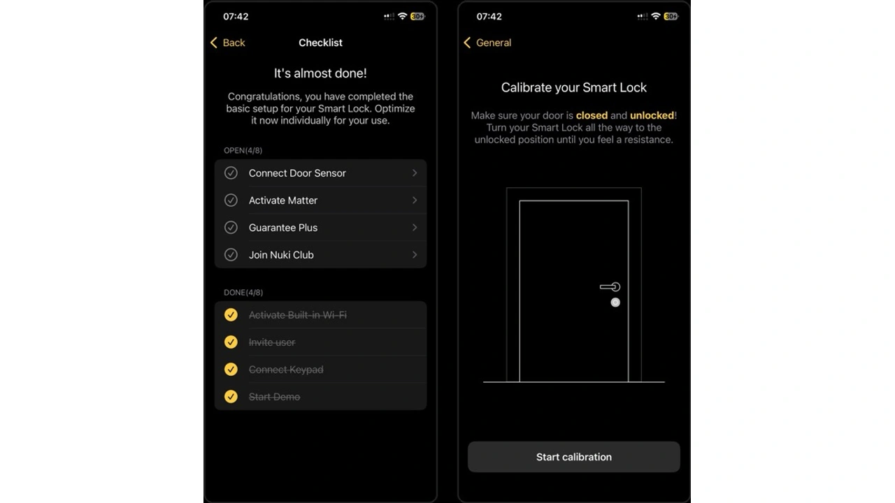 NUKI Smart Lock Pro (5. Generation): App-Checkliste und Kalibrierung