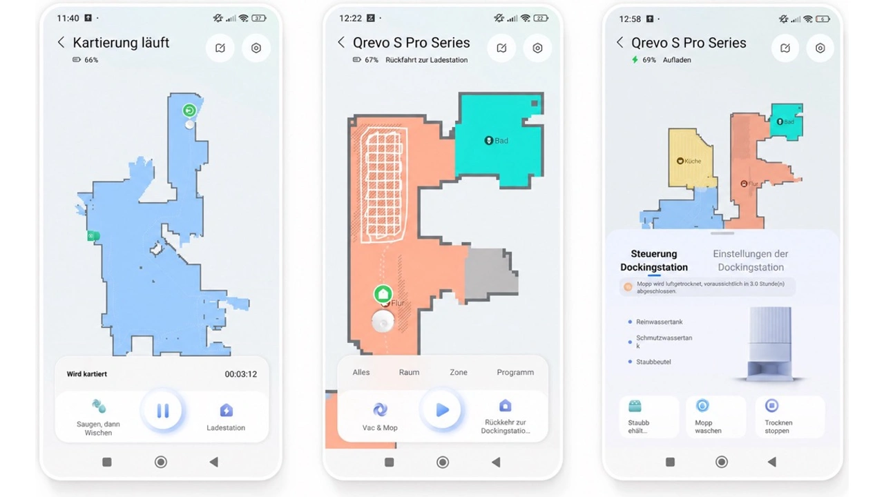 Roborock Qrevo S Pro: Roborock-App mit Kartenansicht