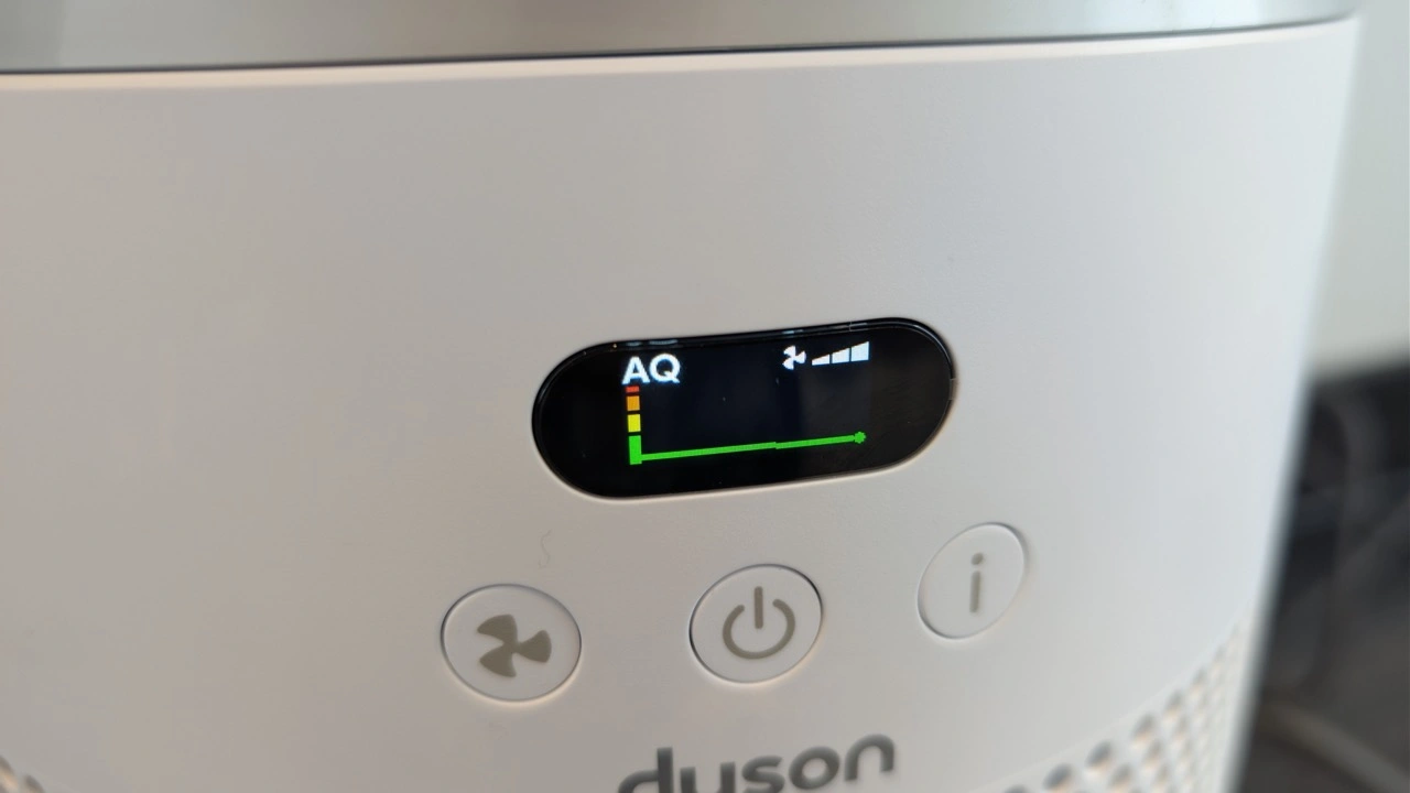 Dyson HushJet Purifier Compact: Automatikmodus auf dem Display