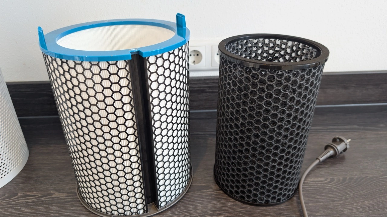 Dyson HushJet Purifier Compact: Entnommene 360-Grad-Filter