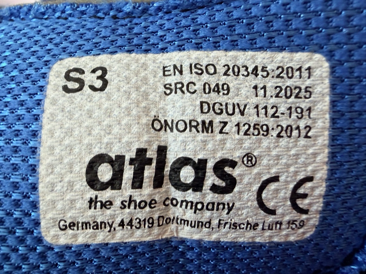 ATLAS Anatomic Bau 500: Etikett mit S3- und SRC-Kennzeichnung