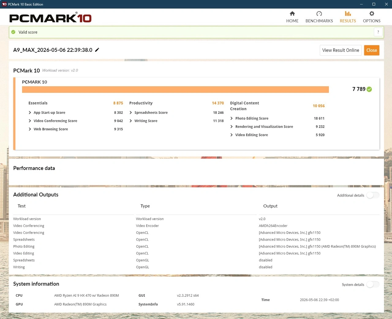 GEEKOM AI Mini PC A9 Max AMD Ryzen AI 9 HX 470: PCMark-10-Ergebnisse