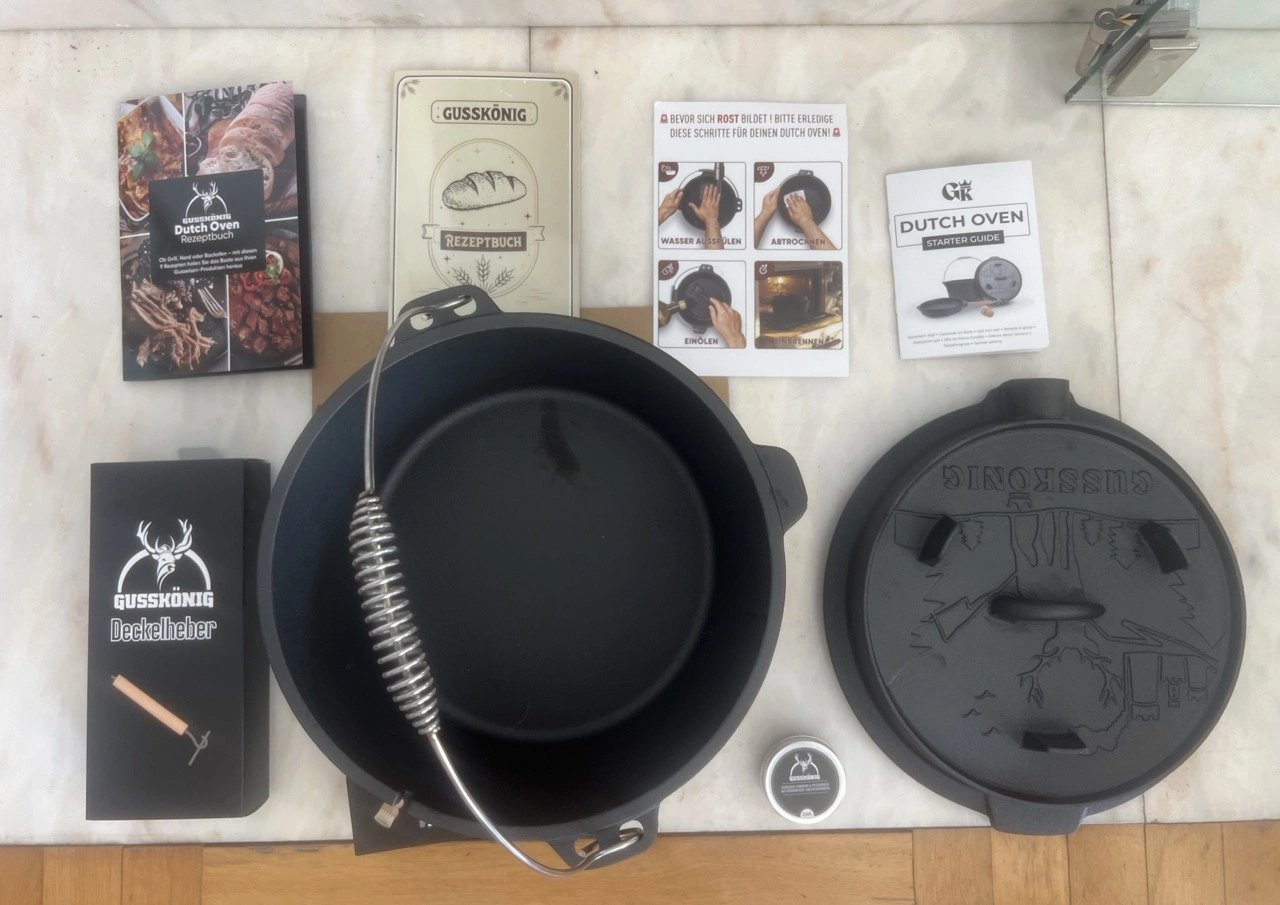 GUSSKÖNIG Dutch Oven 7L: Lieferumfang mit Zubehör