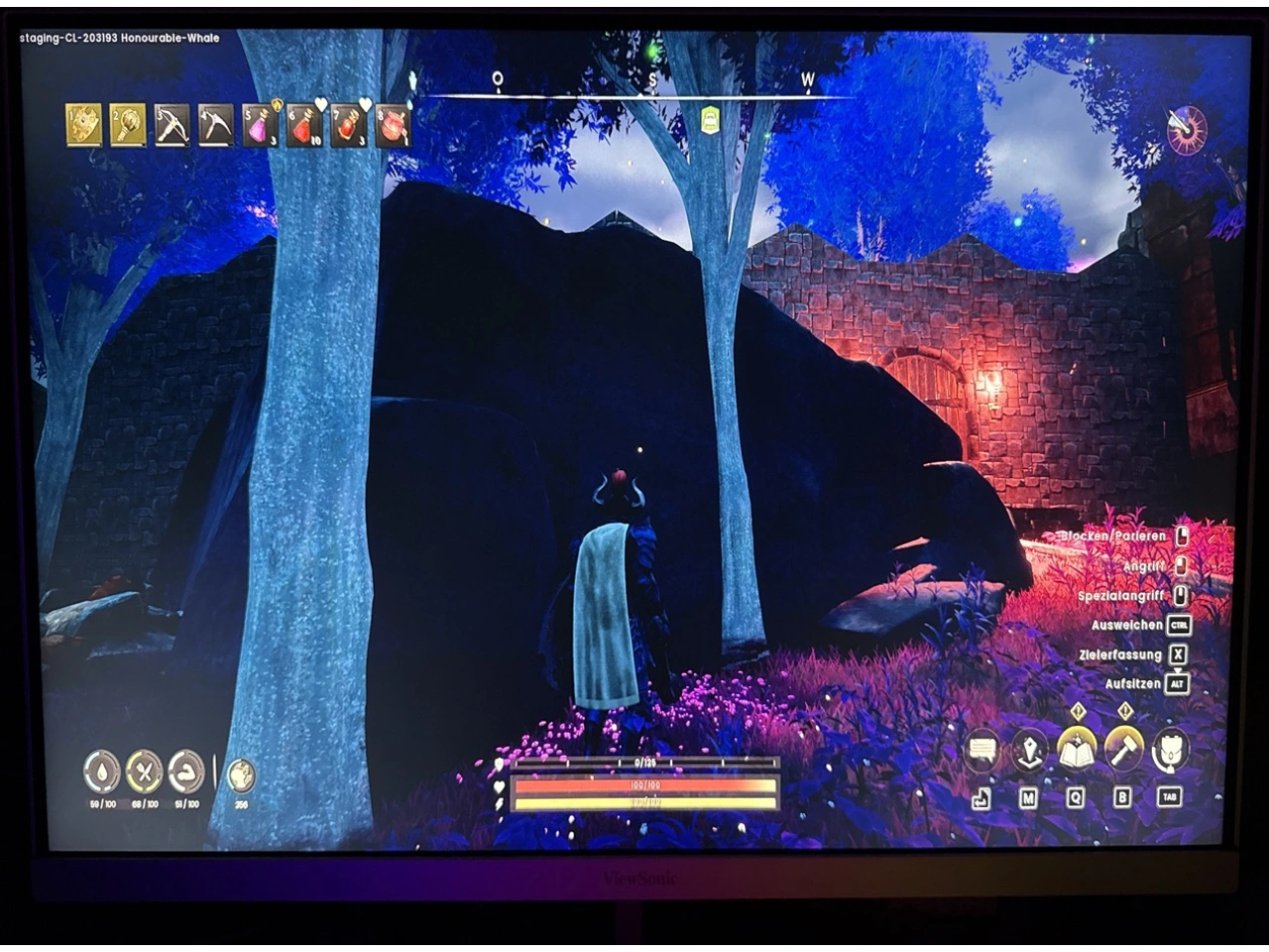 ViewSonic VP2766-2K: dunkle Spielszene auf dem Display