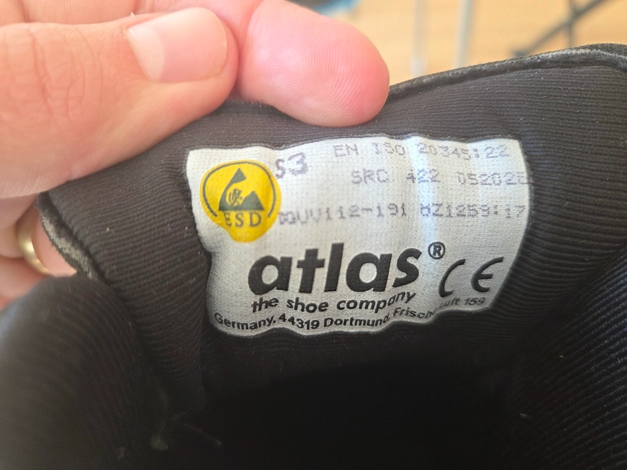 ATLAS Max 550 BOA Pro: Etikett im Schaft