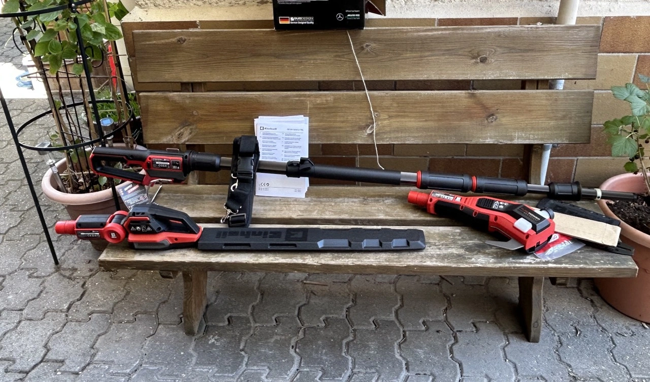 Einhell GP-HC 18/5020 Li T BL-Solo: Lieferumfang mit beiden Aufsätzen