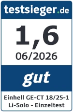 Testsiegel Einhell Akku-Rasentrimmer GE-CT 18/25-1 Li-Solo