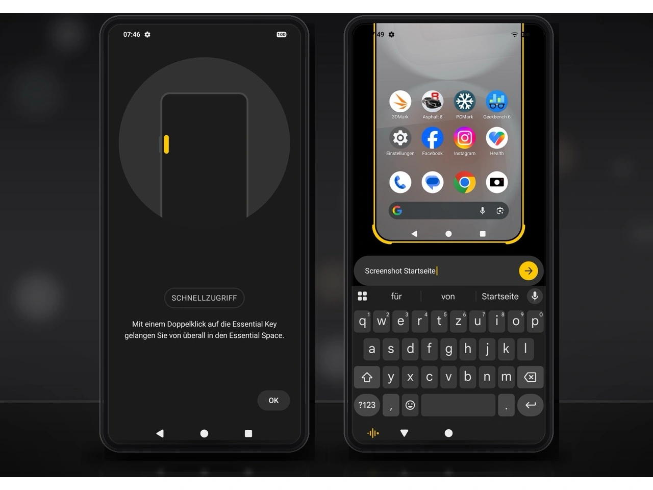 Nothing Phone (4b): Essential Space und Screenshot-Funktion