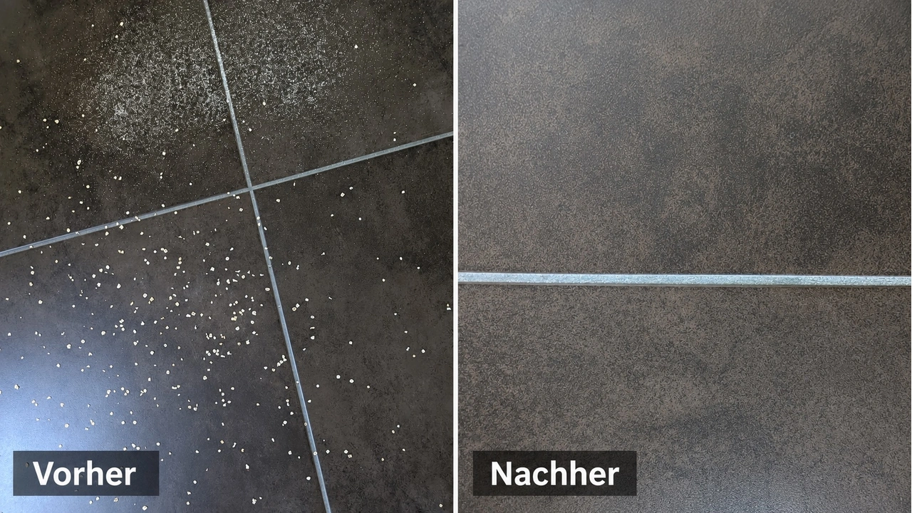 Tineco FLOOR ONE i7 Fold: Salztest vorher und nachher