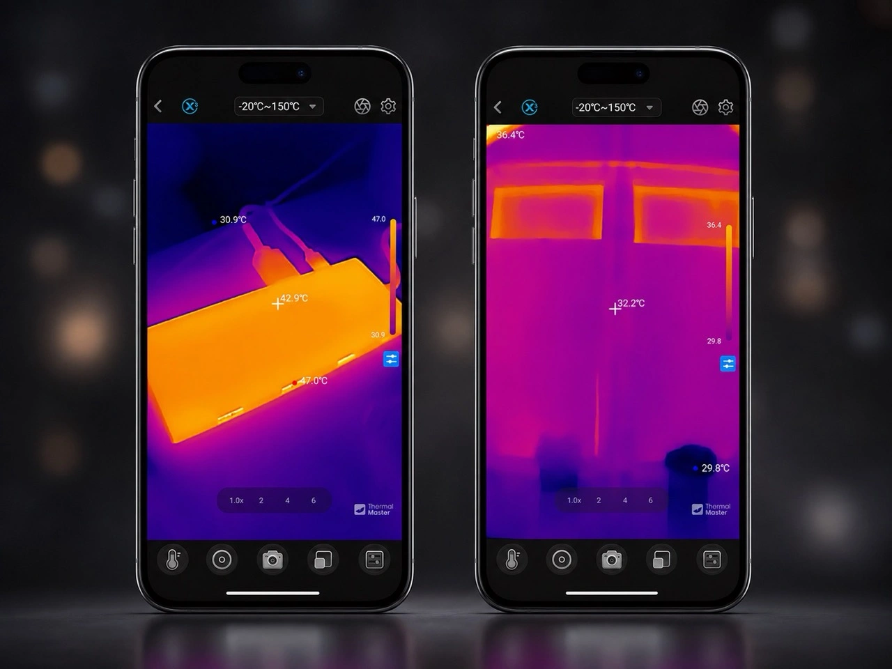 Thermal Master P2: Wärmebildansicht in der App