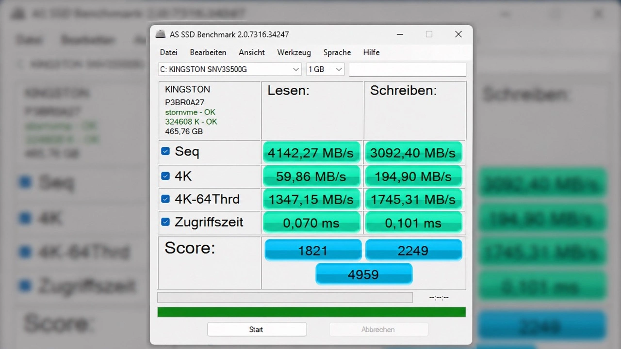 GEEKOM AI Mini PC IT13 Max: AS-SSD-Benchmark der NVMe-SSD