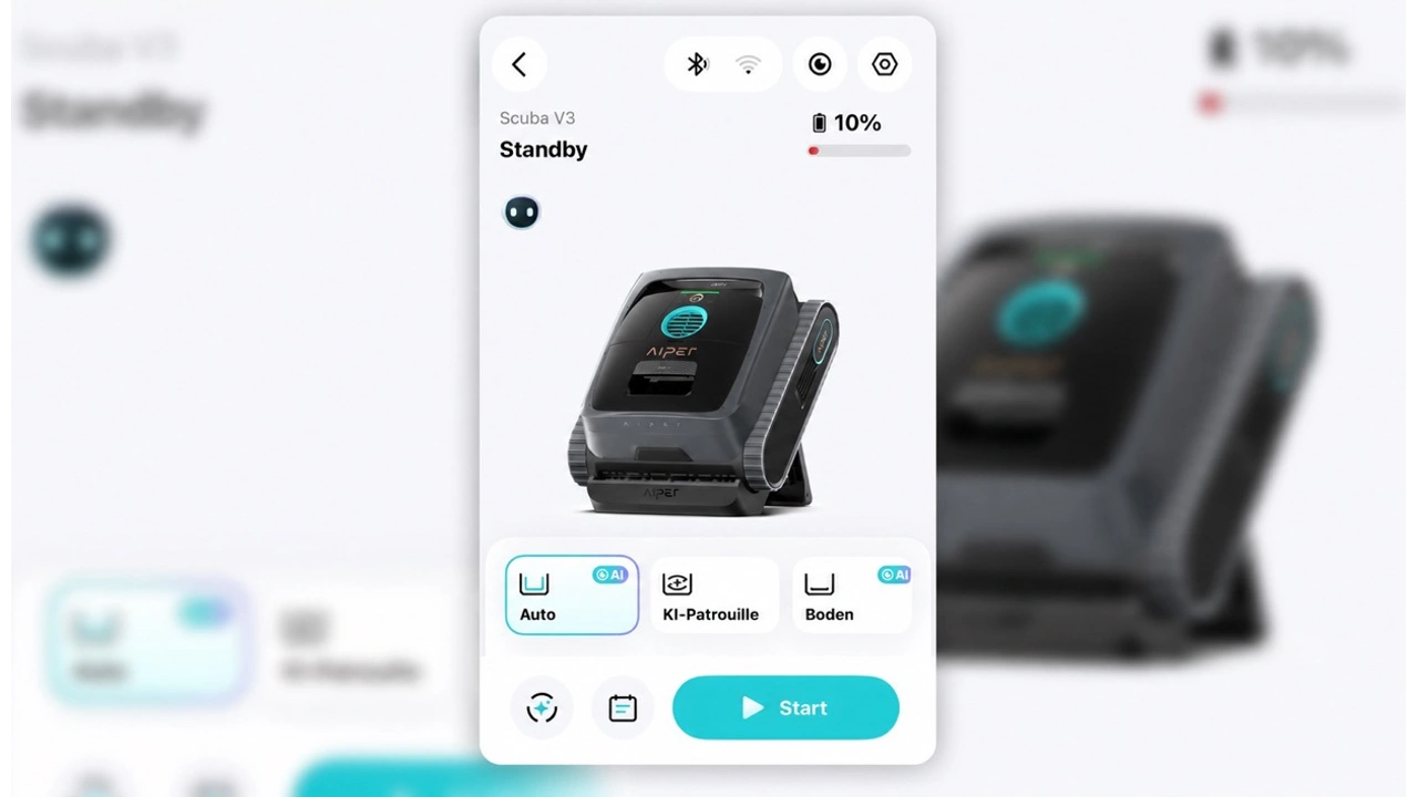 Aiper Scuba V3: App mit Reinigungsmodi