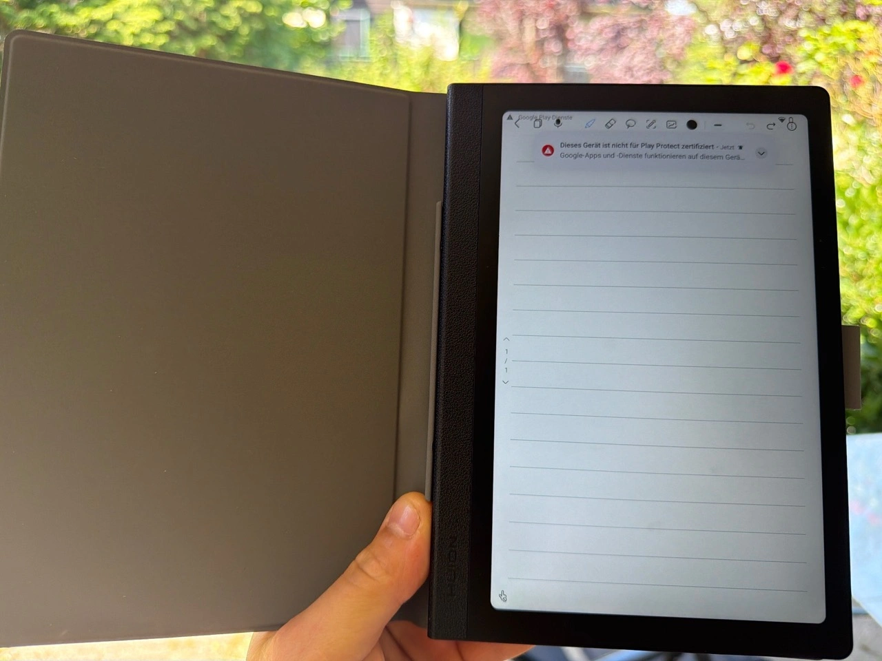 HUION Note E: Notizansicht im Freien
