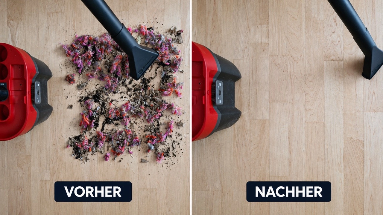 Einhell Akku-Nass-Trockensauger TP-VC 18/10 Li BL: Trockensaugtest vor und nach dem Saugen