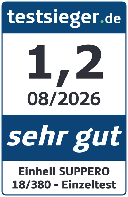Testsiegel Einhell SUPPERO 18/380