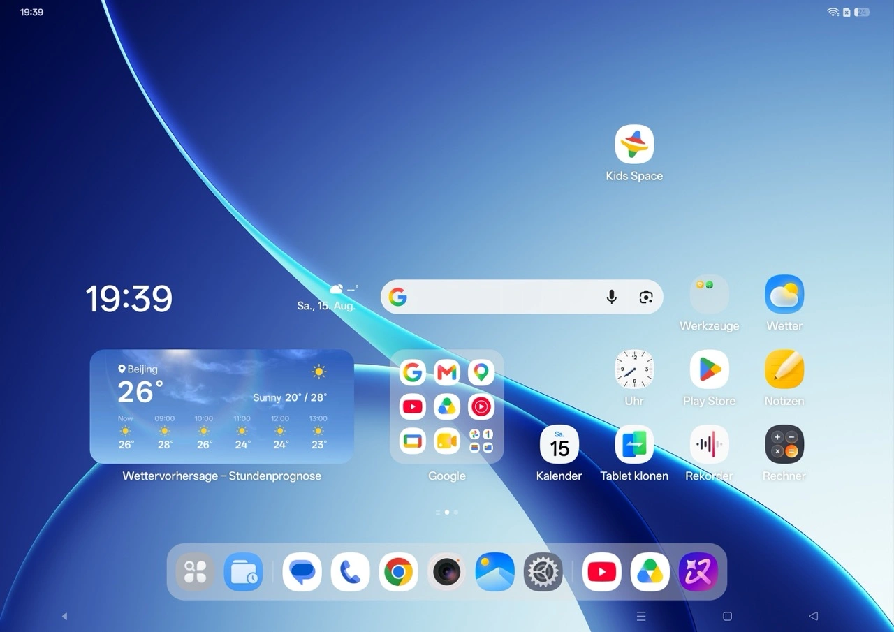 OPPO Pad 5: Startbildschirm von ColorOS 16.0 auf Android 16