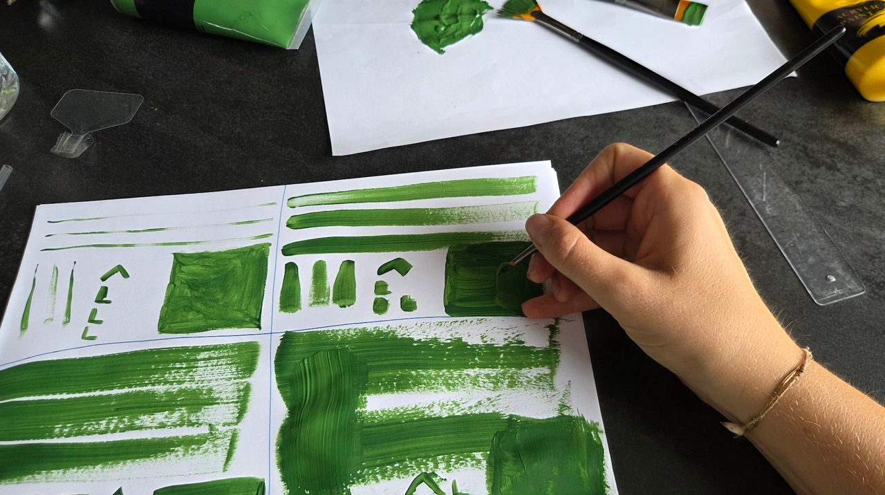 LIEBERGE Künstlerpinsel Klassik: Maltest mit Acrylfarbe