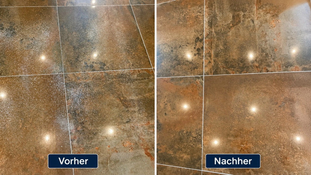 Narwal V50 Cube: Hartboden vor und nach der Reinigung