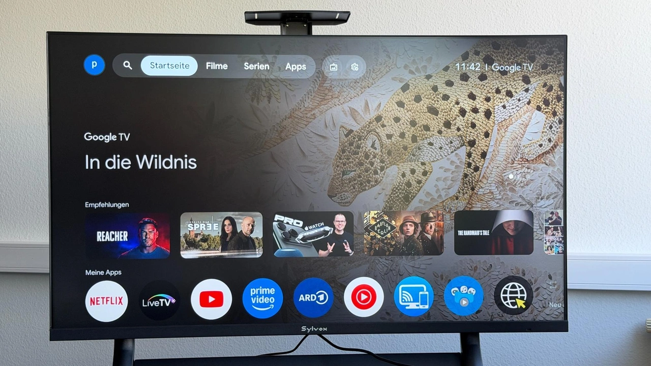 Sylvox Frameless Pro: Google-TV-Startseite auf dem 55-Zoll-Outdoor-Fernseher