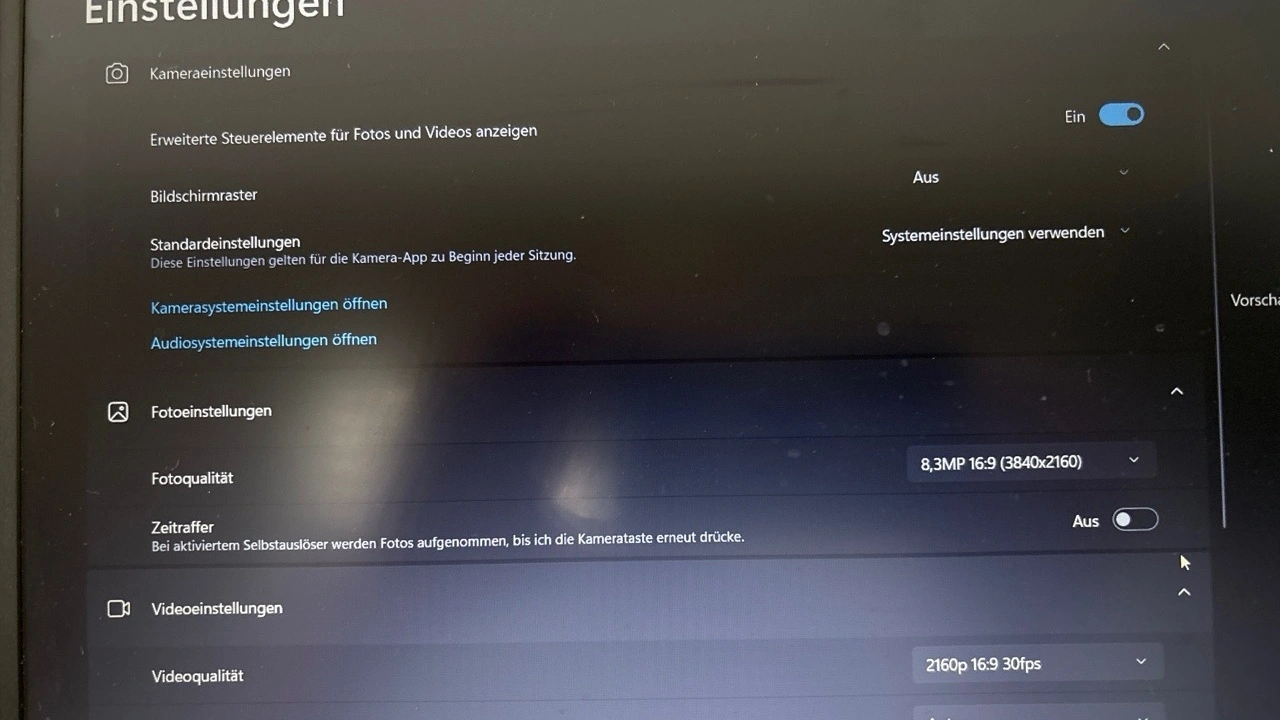 OBSBOT Meet Flip: Kameraeinstellungen mit 4K bei 30 fps