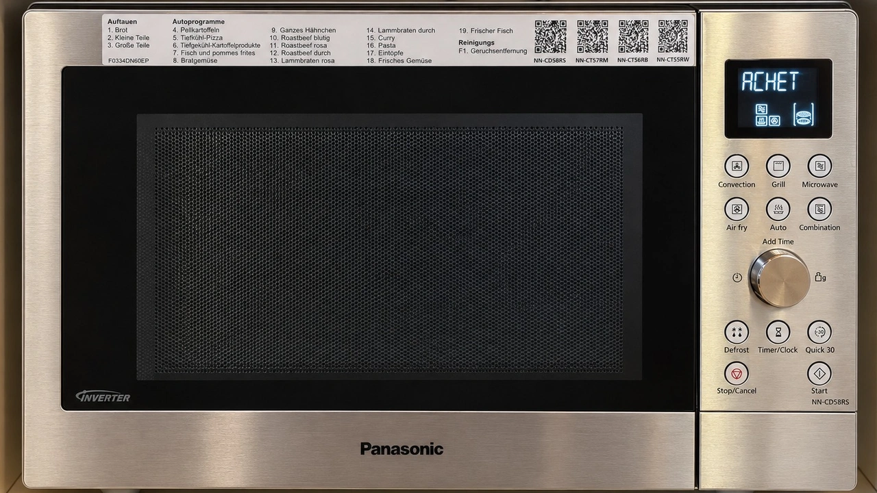 Panasonic Slimline NN-CT57RMEPG: Frontansicht der Kombi-Mikrowelle