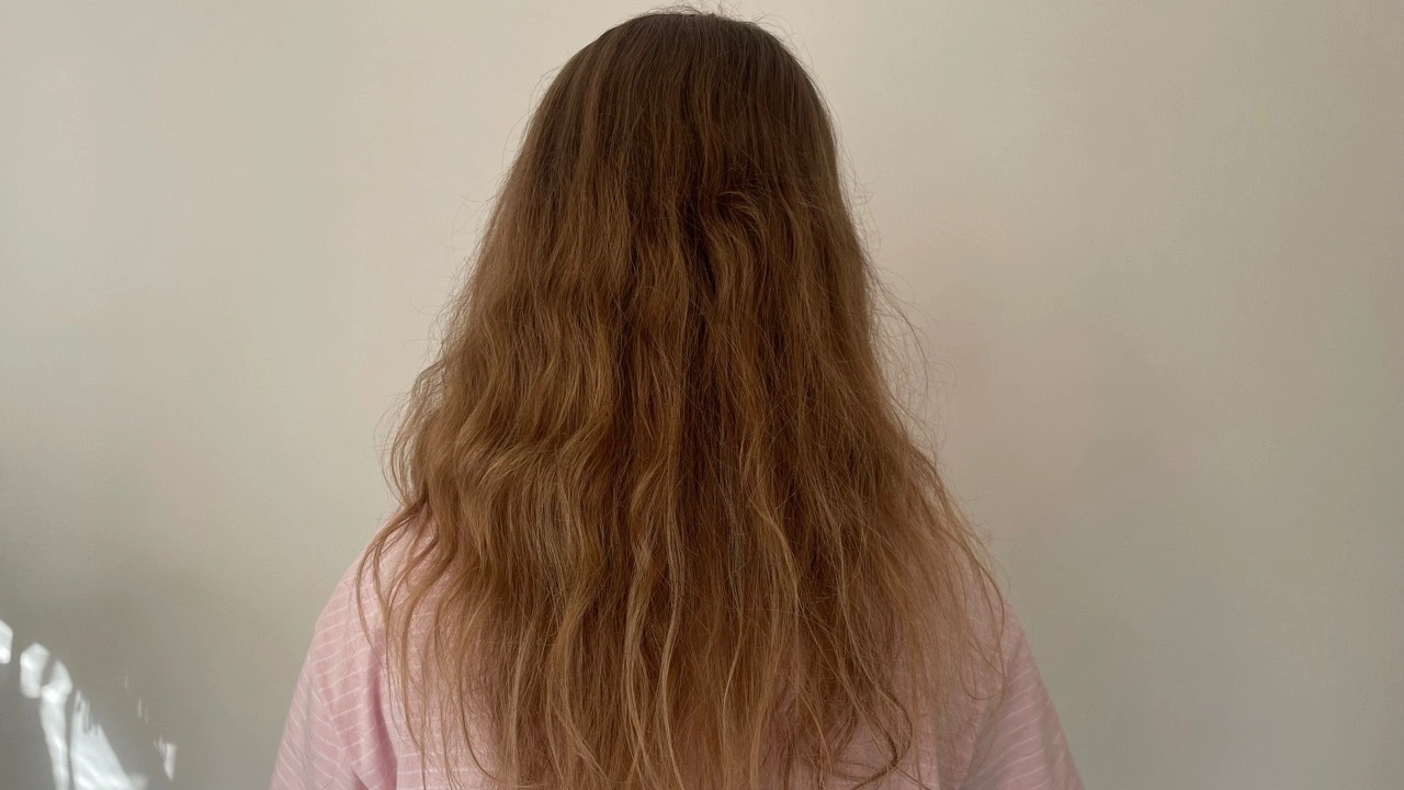 Princess Hair Dryer Pro: lange wellige Haare der Testperson in Rückansicht
