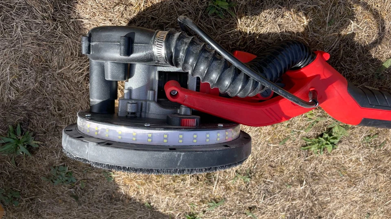 VEVOR Rotationswandschleifgerät 750W FG-S225L-3: LED-Arbeitslicht und Absaugung am Schleifkopf
