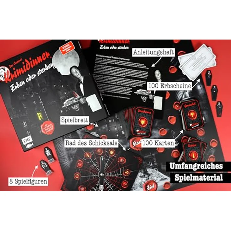 Edition Michael Fischer GmbH Erben oder Sterben – Offizielles Krimidinner Brettspiel, rabenschwarz für 2–6 Spieler ab 12 Jahren, langlebig und hochwertig – Bild 4