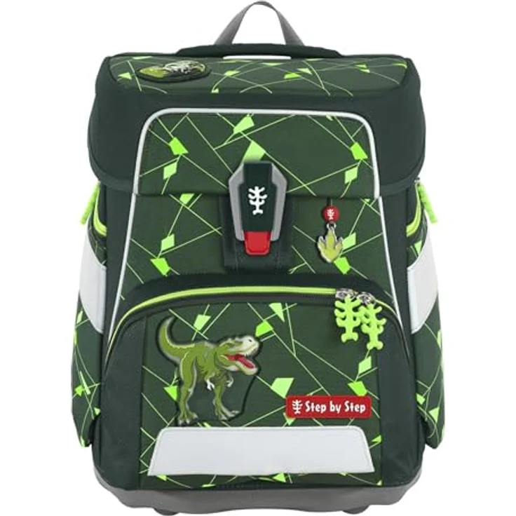 Step by Step Schulranzen-Set Space Shine Dino Night Tyro, 5-teilig, grün, ergonomischer Tornister mit Reflektoren, höhenverstellbar, Hüftgurt, 20l – Bild 2