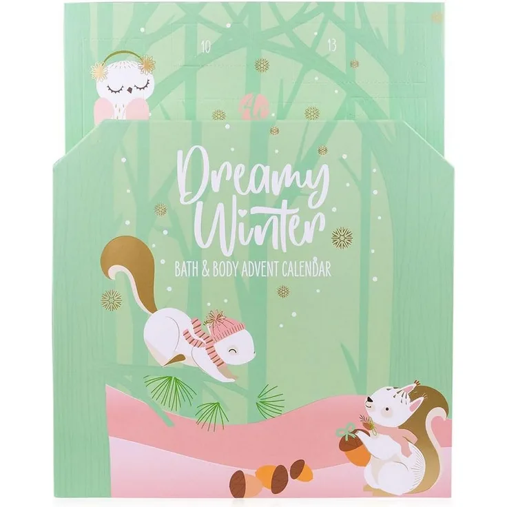 ACCENTRA Adventskalender DREAMY WINTER, Aufklappbare Box mit zauberhaften Pflegeprodukten