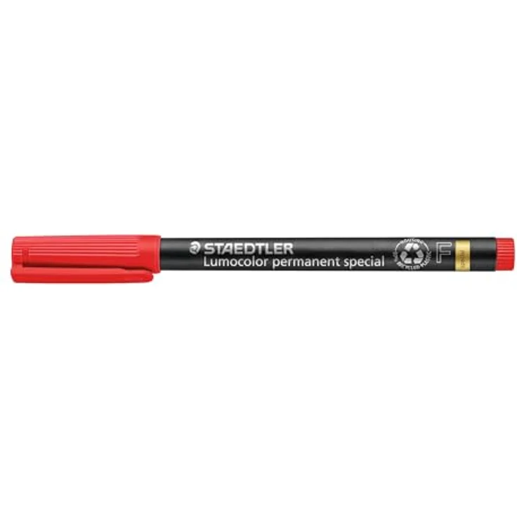 Staedtler Lumocolor special F, Folienstift Schwarz und Rot, 0.60 mm, wischfest und wasserfest, 10er Pack – Bild 1