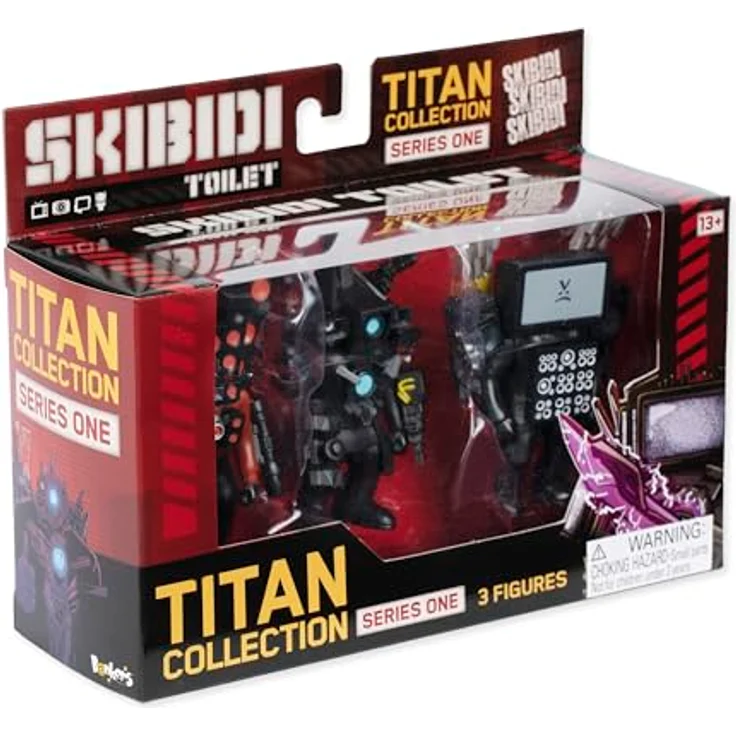 SKIBIDI TOILET Skibidi Toilet Titan 3er Pack, exklusive Sammlerstücke, offiziell lizenziert, schwarz – Bild 3