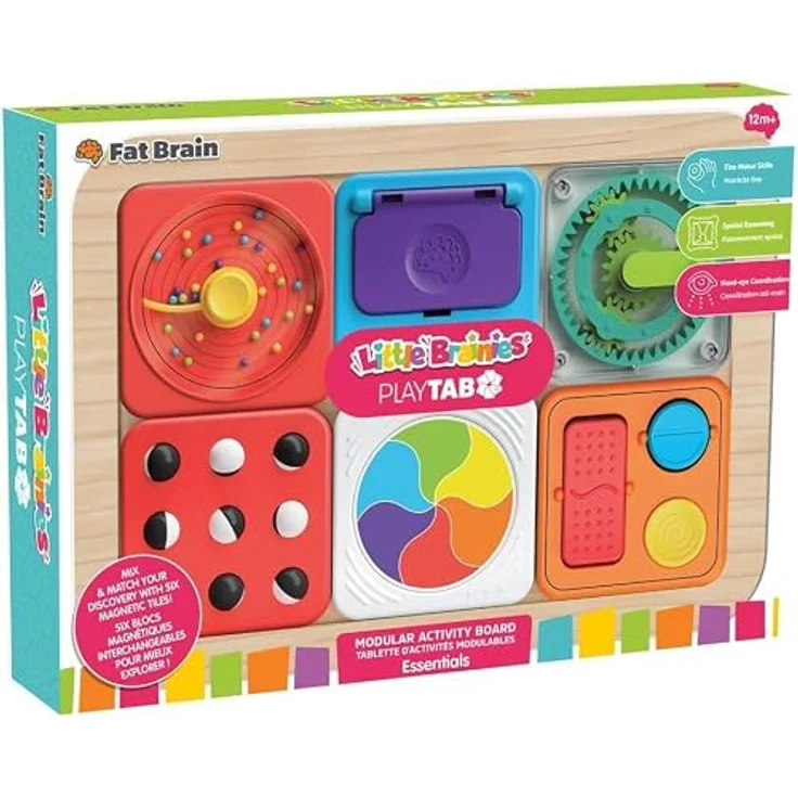 Fat Brain Play Tab Essential Set, modulares sensorisches Spielzeug mit 6 austauschbaren Modulen, ab 12 Monaten geeignet – Bild 2