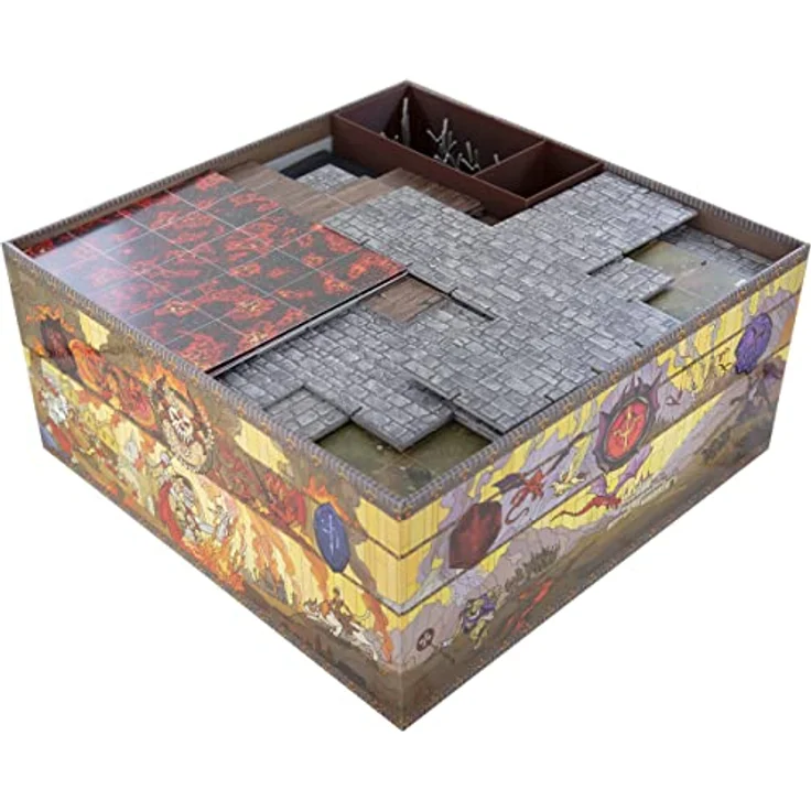 Feldherr Organizer + Schaumstoff-Set kompatibel mit Descent: Legenden der Finsternis - Grundspielbox, Brettspiel Organizer für Miniaturen und Spielmaterial, Kunststoff, Schwarz – Bild 2