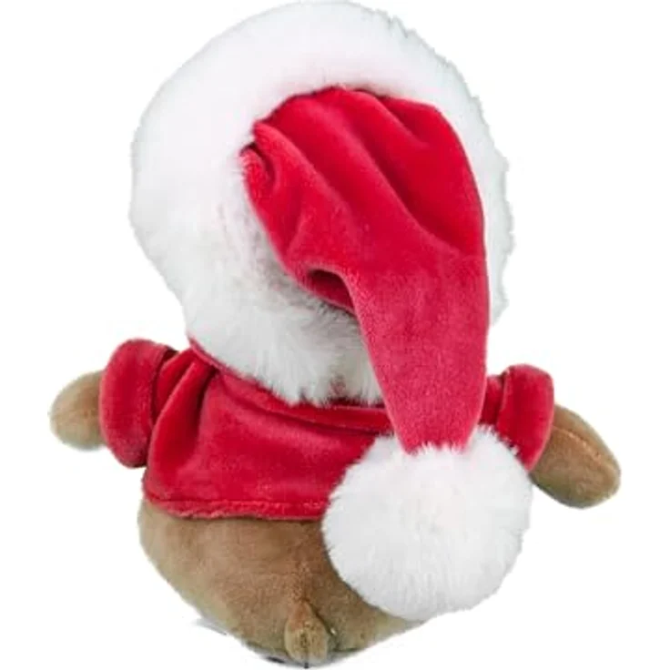 Bukowski Teddybär Baby Santa, 15 cm Stoffteddybär aus braunem, rotem und weißem Plüsch, handwaschbar bis 30°C – Bild 4